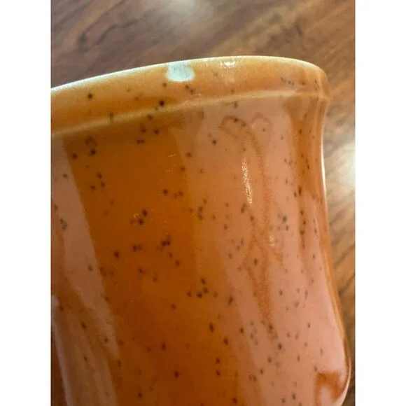 Vintage Set of 6 Imperial Japanese Stoneware Mugs Imperial MCM Orange Glaze - Picture 3 of 7